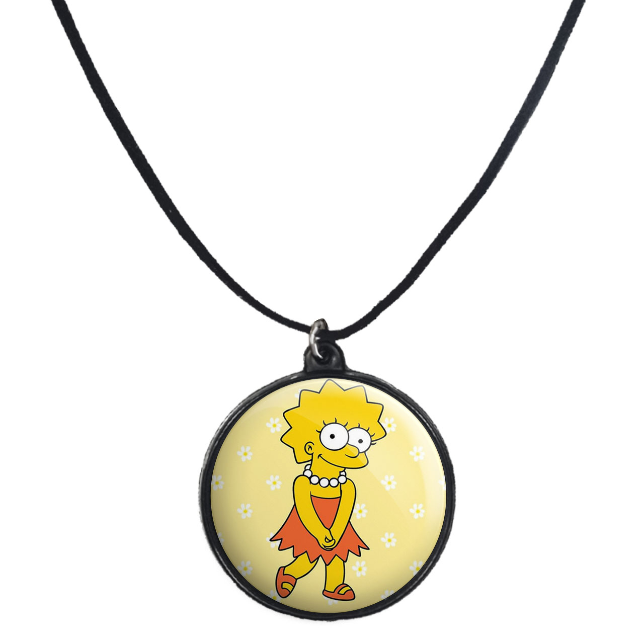 گردنبند پرمانه طرح سیمپسون ها کد pmb.21294 مدل دو طرفه