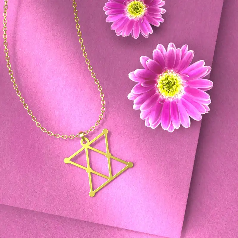 گردنبند طلا 18 عیار زنانه مدوپد مدل هندسی کد D3-1-1033