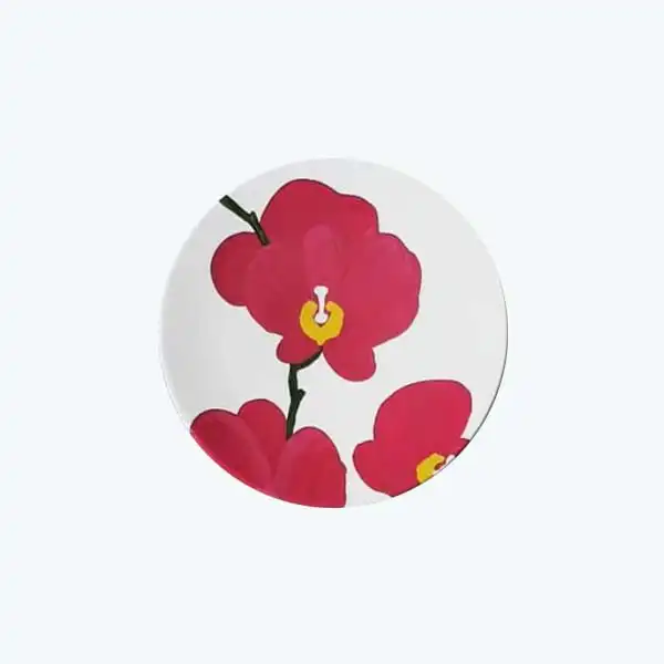 بشقاب دیوارکوب سفالی طرح گلدان گل مجموعه 7عددی