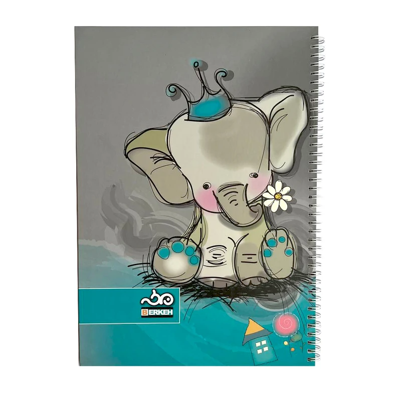 دفتر نقاشی بزرگ 80 برگ برکه مدل فنر دوبل کد 1101