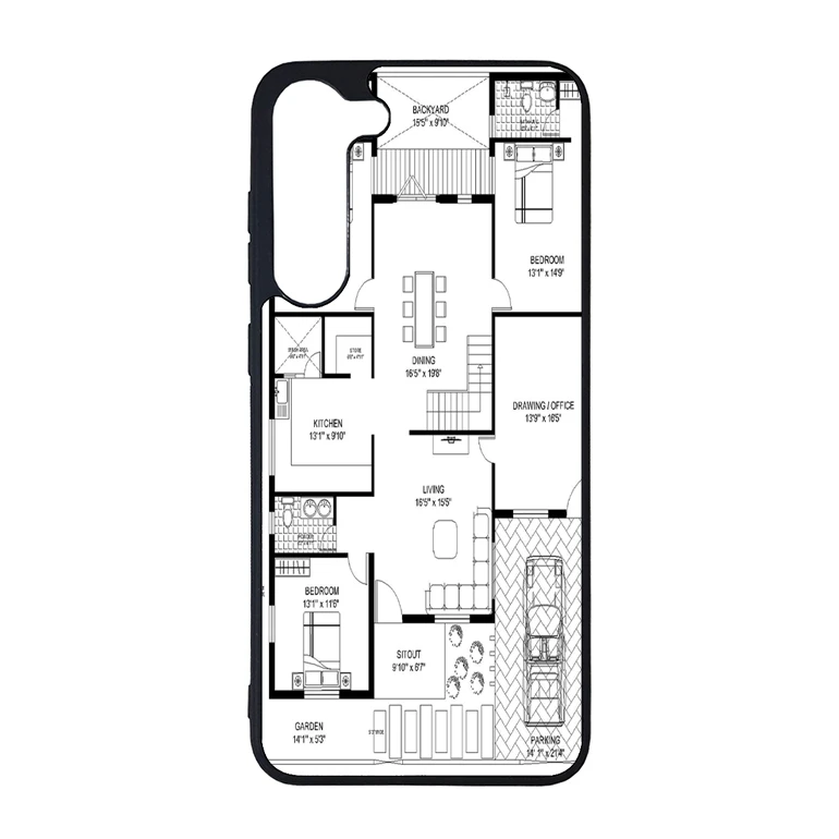 کاور طرح نقشه ساختمان مناسب برای گوشی موبایل سامسونگ galaxy s23 plus