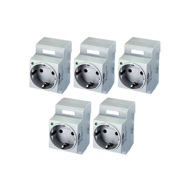 پریز ریلی  رعد مدل چراغدار بسته 5 عددی