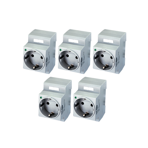 پریز ریلی  رعد مدل چراغدار بسته 5 عددی