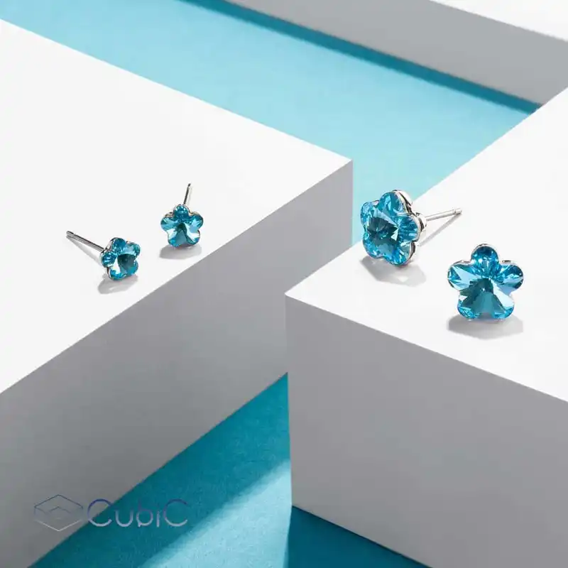 گوشواره زنانه کوبیک مدل QE-25796 مجموعه 2 عددی