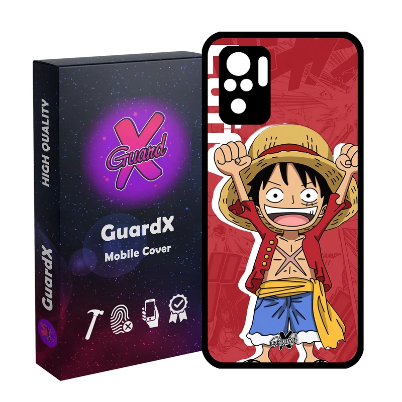کاور گارد ایکس طرح One Piece Luffy Anime مدل Glass10470 مناسب برای گوشی موبایل شیائومی Redmi Note 10 4G/Redmi Note 10S