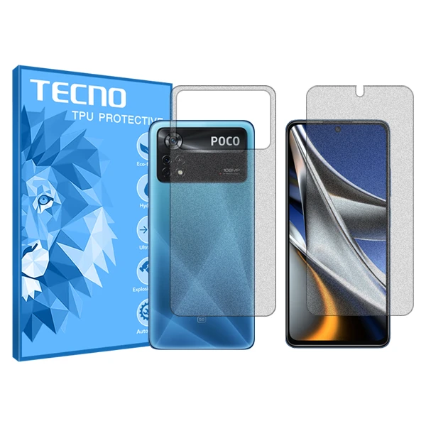 محافظ صفحه نمایش مات تکنو مدل HyMTT مناسب برای گوشی موبایل شیائومی Poco X4 Pro 5G به همراه محافظ پشت گوشی