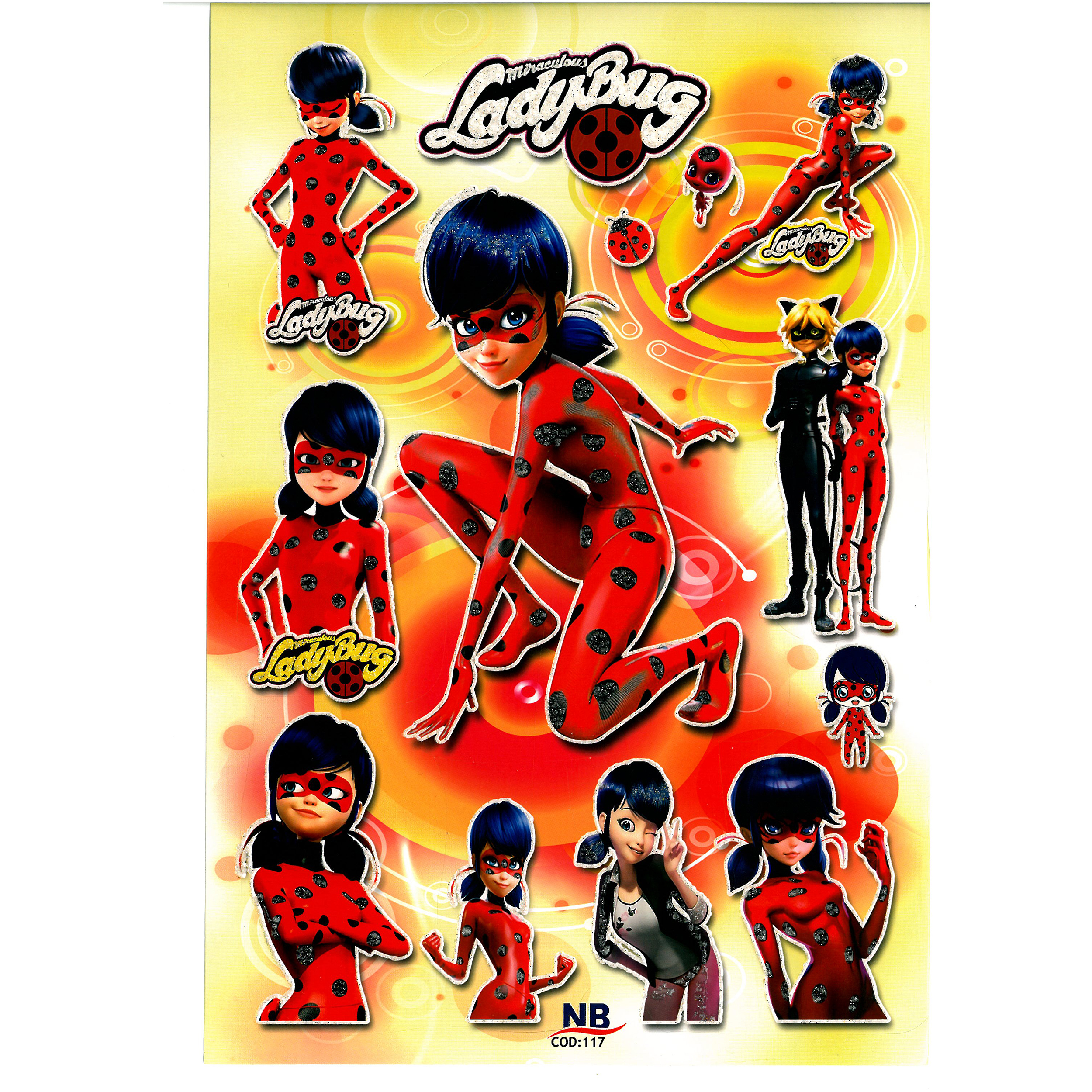 برچسب کودک طرح دختر کفشدوزکی و پسر گربه ای کد NB 117