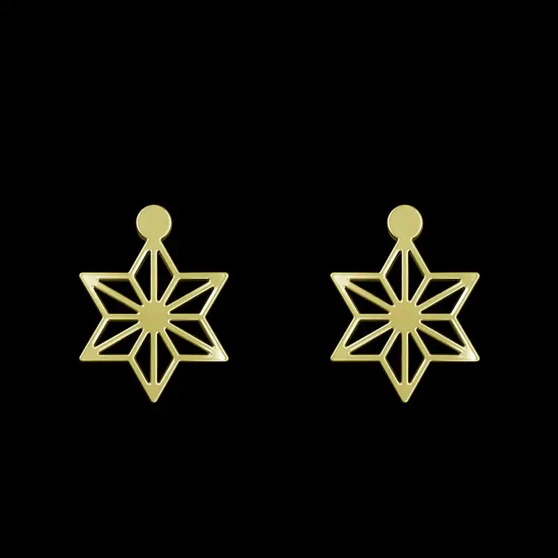 گوشواره طلا 18 عیار زنانه مدوپد مدل ستاره کد GA1-15424