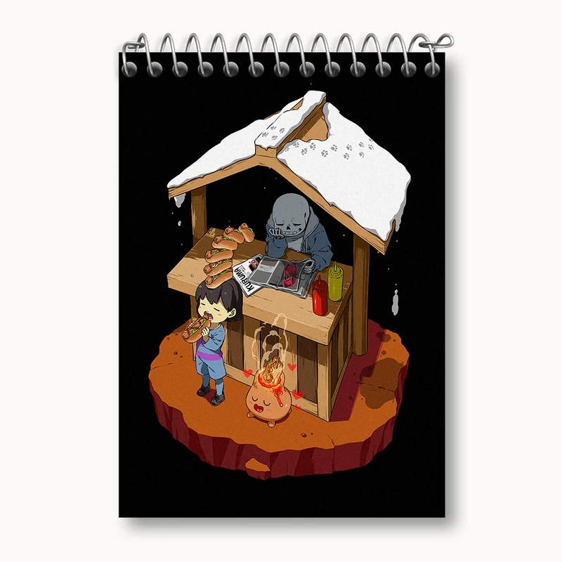 دفتر یادداشت 50 برگ خندالو مدل بازی آندرتیل (Undertale) کد 31734