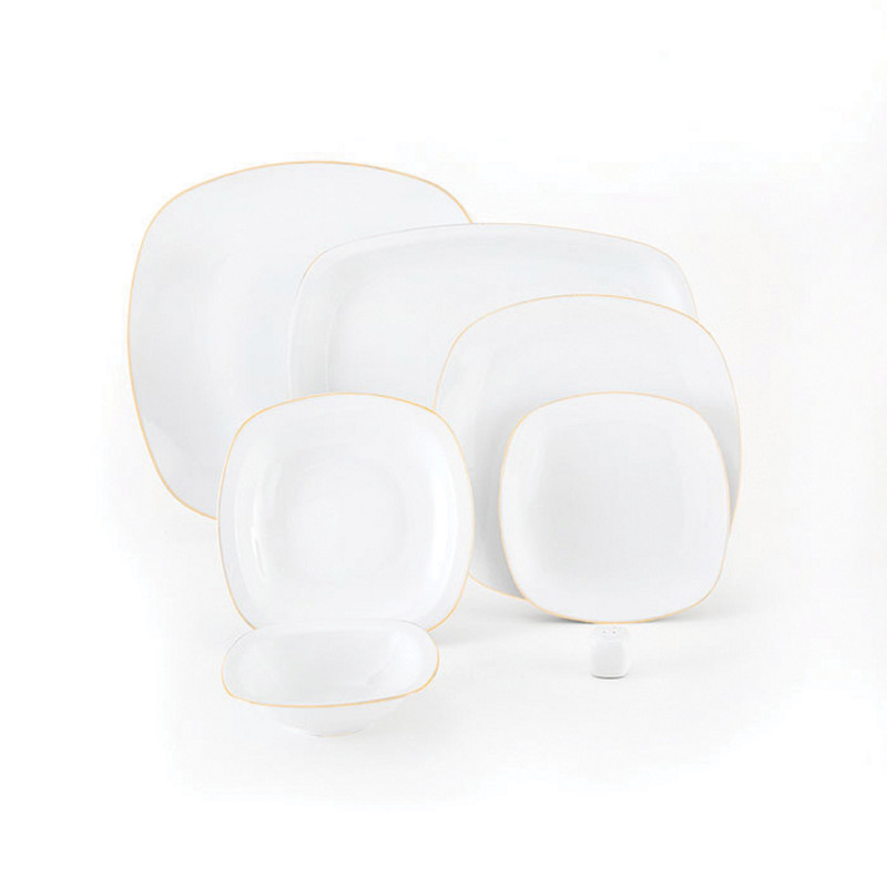 سرویس 27 پارچه غذاخوری چینی زرین ایران سری کواترو مدل سمن درجه یک