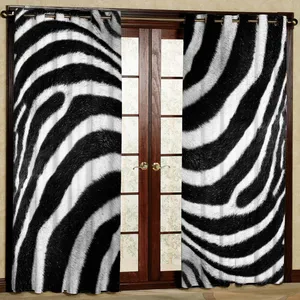پرده مدل گورخری مخمل پانچی کد 1355 سایز 140x280 سانتی متر