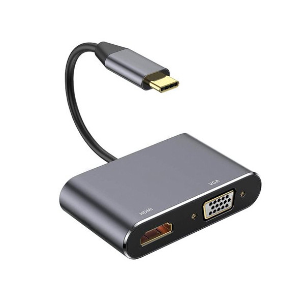 مبدل USB-C به HDMI و VGA فرانت مدل FN-UC2VH202