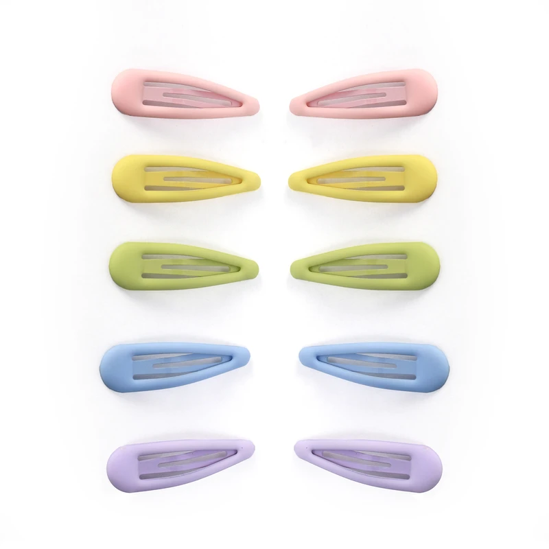 گیره مو زنانه مدل تق تقی پاستیلی مات کد 108000631 بسته 10 عددی