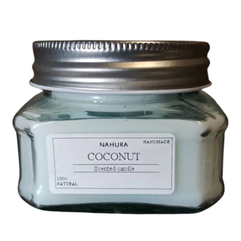 شمع لیوانی معطر مدل C001 با رایحه نارگیل زمان اتمام 15 ساعت