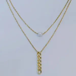 گردنبند زنانه مدل دو ردیفه مروارید کد GB1984