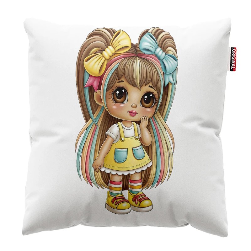  کوسن پاد آفرین طرح دختر کوچولو کد 2060 سایز 30*30 سانتی متر