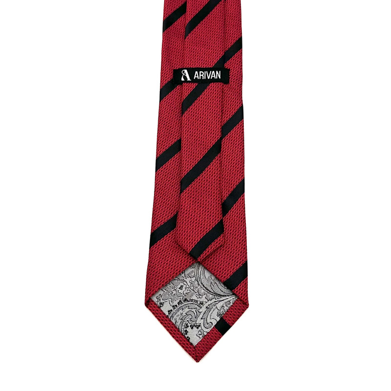 ست کراوات و دستمال جیب مردانه آریوان مدل کج راه کد B3305