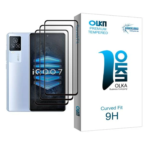 محافظ صفحه نمایش کولینگ مدل Olka Glass MIX003 مناسب برای گوشی موبایل ویوو iQOO 7 بسته سه عددی