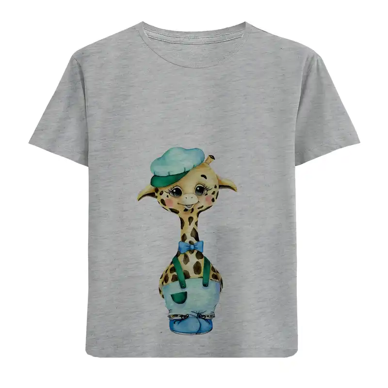 تی شرت آستین کوتاه بچگانه مدل زرافه D108