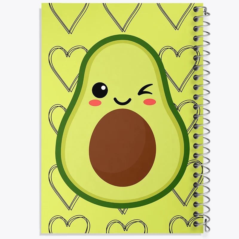 دفتر مشق 100 برگ خندالو طرح آووکادو بامزه کد N1901