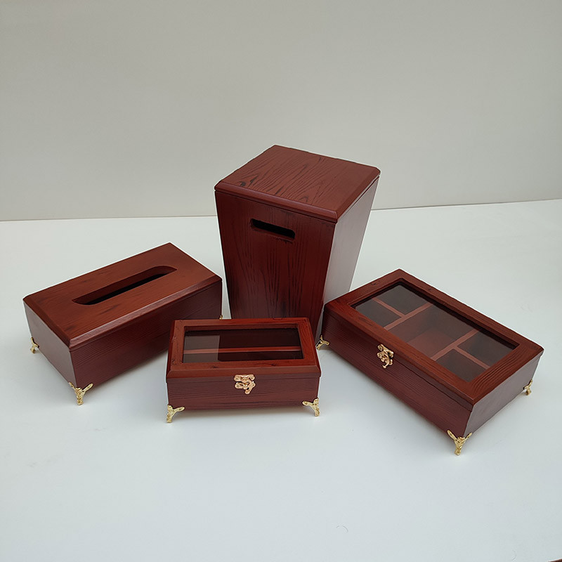 ست سطل و جای دستمال کد 4021 به همراه جعبه تی بگ و جاکاردی