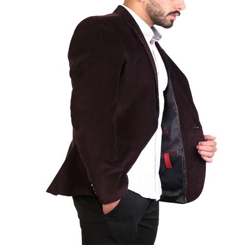 کت تک مردانه طرح مخمل کبریتی مدل 1427