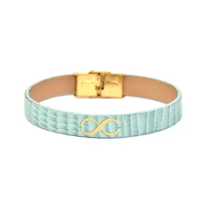 دستبند طلا 18 عیار مردانه فرشته طرح بی نهایت کد UBCHL0006-0023