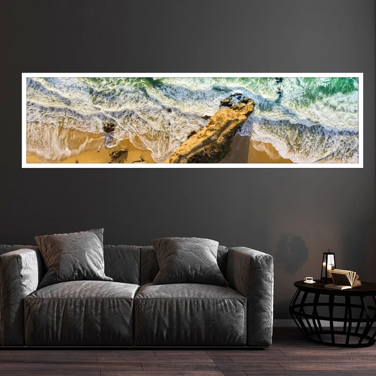 تابلو بکلیت طرح امواج دریا و ساحل مدل کشیده W-7729