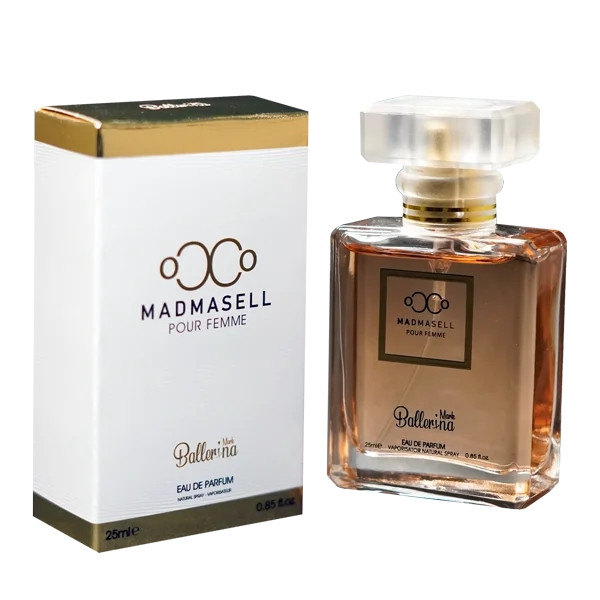 ادوپرفیوم زنانه بالرینا مدل MADMASELL حجم 25 میلیلیتر بسته 6 عددی ادوپرفیوم زنانه بالرینا مدل MADMASELL حجم 25 میلیلیتر بسته 6 عددی