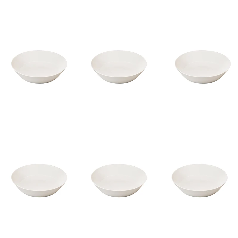 بشقاب خورش خوری زی مدل فرم اس کد 19 سفید درجه یک بسته شش عددی