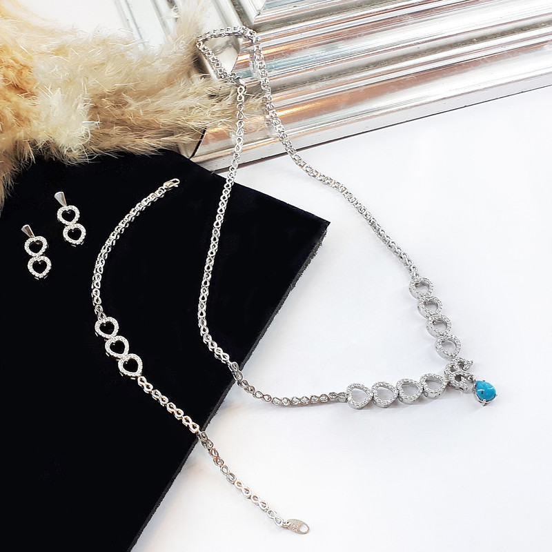 نیم ست نقره زنانه مدل 100170