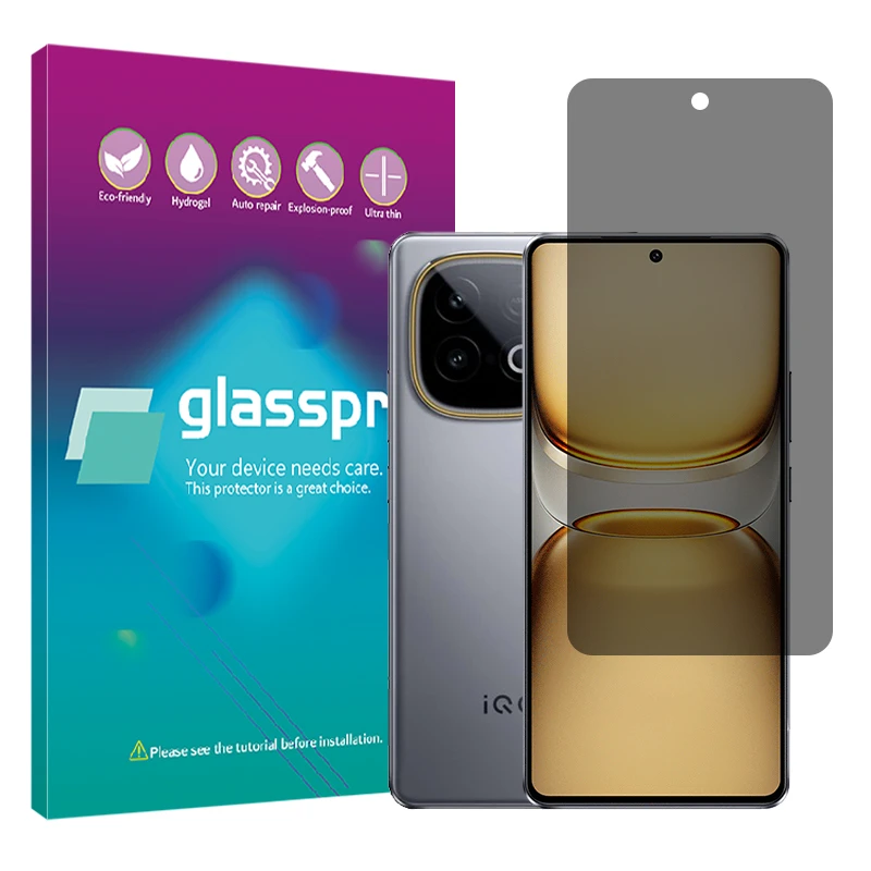 محافظ صفحه نمایش حریم شخصی گلس پرو مدل هیدروژلی مناسب برای گوشی موبایل ویوو IQOO Z10 Turbo Plus