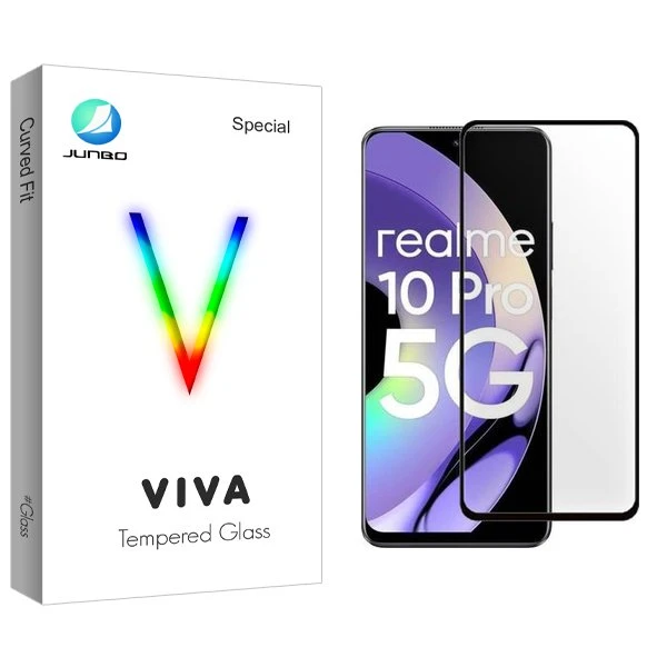 محافظ صفحه نمایش شیشه ای جانبو مدل Viva مناسب برای گوشی موبایل ریلمی 10 Pro 5G