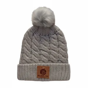 کلاه بافتنی بچگانه مدل  داخل خز پوم دار کد 0121