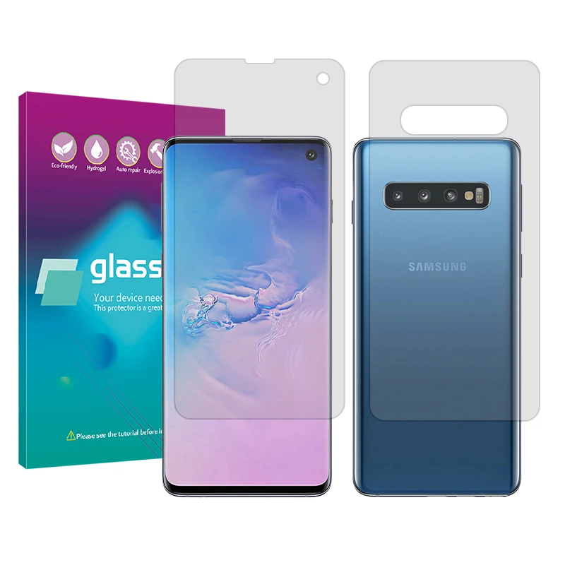 محافظ صفحه نمایش شفاف گلس پرو مدل Resistant مناسب برای گوشی موبایل سامسونگ Galaxy S10 به همراه محافظ پشت گوشی