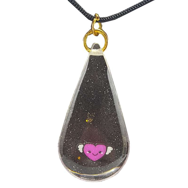 گردنبند دخترانه مدل قطره وقلب خوشحال گردنبند دخترانه مدل قطره وقلب خوشحال