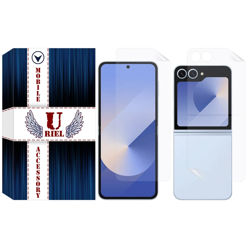 محافظ صفحه نمایش هیدروژل یوریل گلس مدل Front-HG مناسب برای گوشی موبایل سامسونگ Galaxy Z Flip 6 به همراه محافظ پشت گوشی