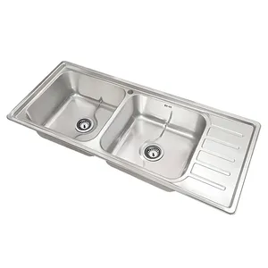 سینک ظرفشویی استیل توکار دو لگنه نگین الماس مدل SA108