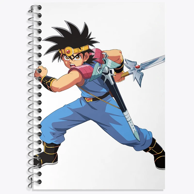 دفتر زبان 50 برگ خندالو مدل سه خط طرح بازی دراگون کوئست (Dragon Quest) کد 35267