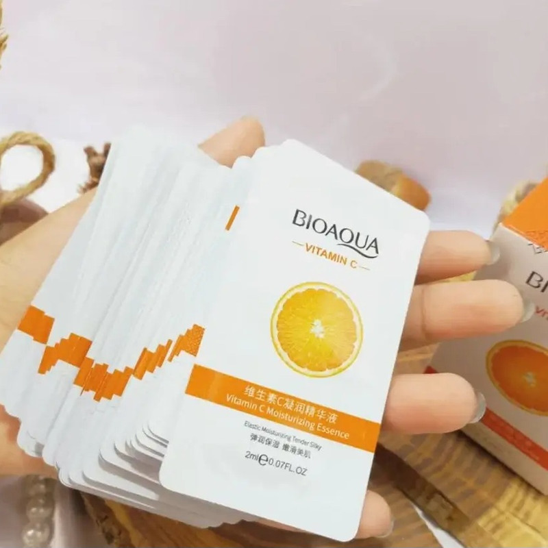 ماسک صورت بایو آکوا مدل ویتامین سی حجم 2 میلی لیتر بسته 30 عددی