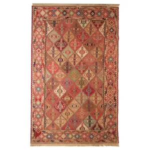 گلیم دستباف دو متری طرح سوزنی کد 621