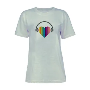 تی شرت آستین کوتاه زنانه مدل موزیک کد L14 رنگ طوسی