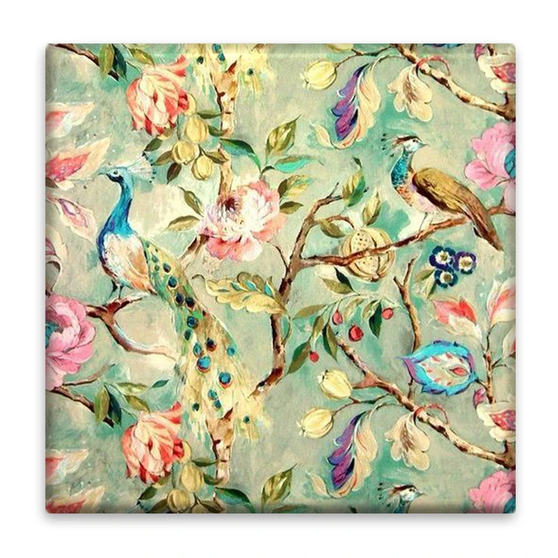 زیر لیوانی  مدل گل و طاووس کد    3906910_2134