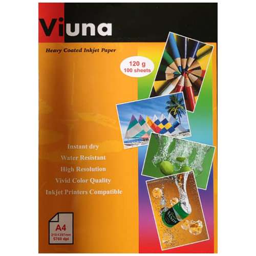 کاغذ چاپ عکس ویونا مدل 120 سایز A4 بسته 100 عددی