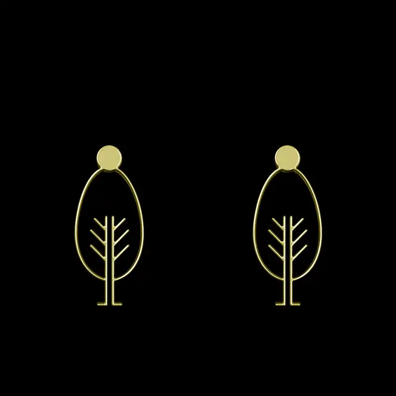 گوشواره طلا 18 عیار زنانه مدوپد مدل درخت کد GA1-15758