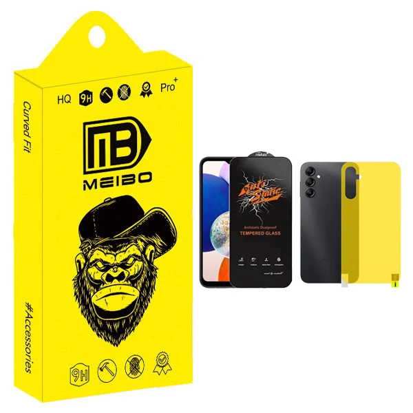 محافظ صفحه نمایش میبو مدل Antistatic Glavers مناسب برای گوشی موبایل سامسونگ galaxy A14 به همراه محافظ پشت گوشی