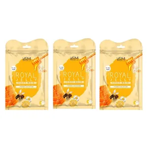 ماسک دبل شیت وارمی مدل رویال ژلی مناسب انواع پوست حجم 45 میلی لیتر بسته بندی 3 عددی 
