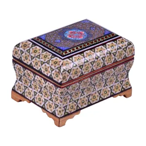   جعبه جواهرات خاتم کاری طرح گل پروانه ای کد 1108