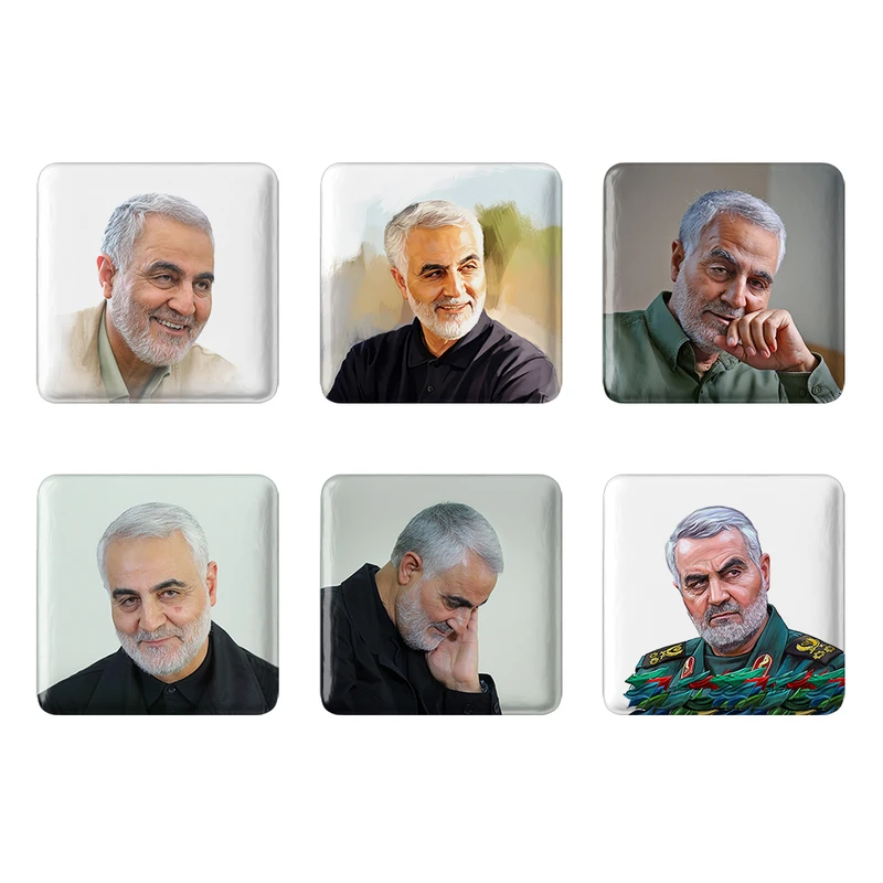 مگنت خندالو طرح سردار قاسم سلیمانی کد 551B مجموعه 6 عددی