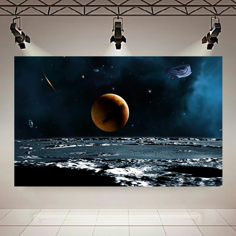 پوستر طرح بلک لایت کهکشان مدل سیاره و فضاپیما کد AR30872